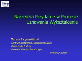 Narzędzia Przydatne w Procesie Uznawania Wykształcenia