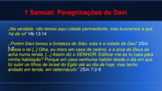 1 Samuel: Peregrinações de Davi