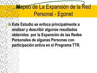 Mapeo de La Expansión de la Red Personal - Egonet