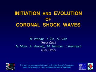 INITIATION AND EVOLUTION OF CORONAL SHOCK WAVES