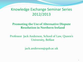 Knowledge Exchange Seminar Series 2012/2013