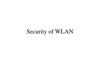 Security of WLAN