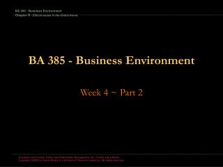 BA 385 - Business Environment