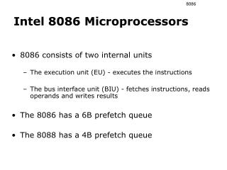 Intel 8086 Microprocessors
