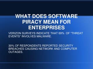 WHAT DOES SOFTWARE PIRACY MEAN FOR ENTERPRISES