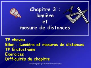 Chapitre 3 : lumière et mesure de distances