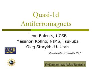 Quasi-1d Antiferromagnets