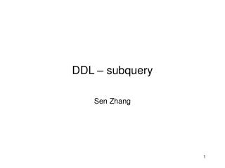DDL – subquery