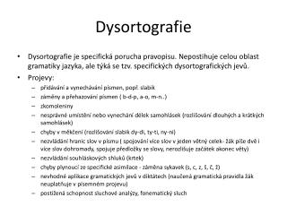 Dysortografie