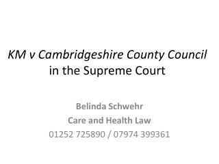 KM v Cambridgeshire County Council in the Supreme Court