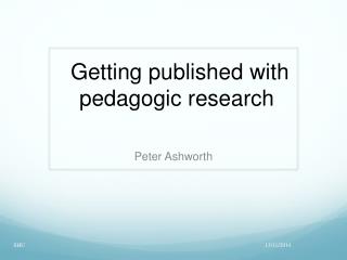 Getting published with pedagogic research