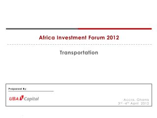 Africa Investment Forum 2012 Transportation