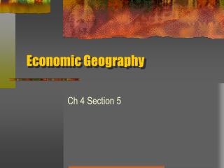 Economic Geography