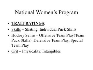 National Women’s Program