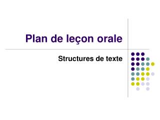 Plan de leçon orale