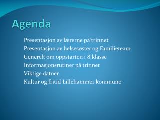 Agenda