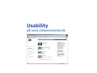 Usability på risikomomenter.dk