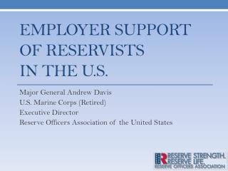 Employer support of Reservists in the U.s.