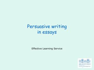 Persuasive writing in essays