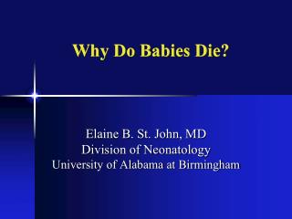 Why Do Babies Die?