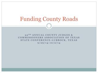 Funding County Roads