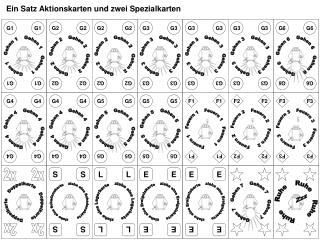 Ein Satz Aktionskarten und zwei Spezialkarten