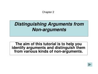 Distinguishing Arguments from Non-arguments