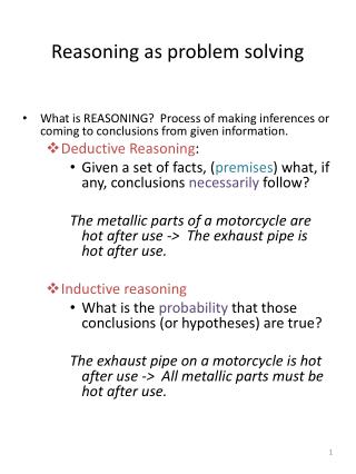 Reasoning as problem solving