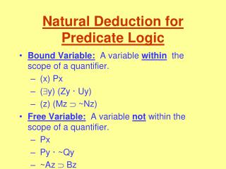 Natural Deduction for Predicate Logic