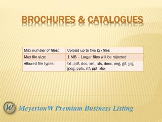 Brochures &amp; Catalogues