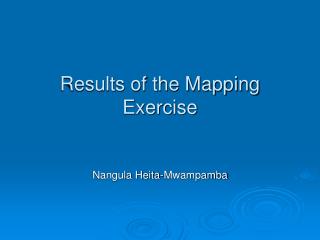 Results of the Mapping Exercise