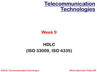 Telecommunication Technologies