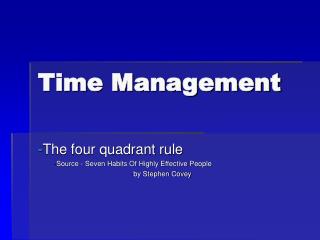 Time Management