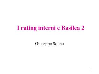 I rating interni e Basilea 2