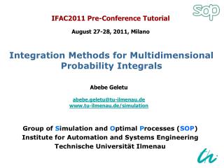 Integration Methods for Multidimensional Probability Integrals