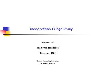 Conservation Tillage Study