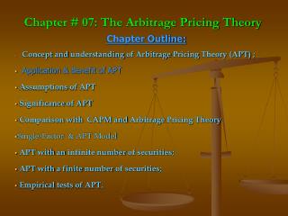 Chapter # 07: The Arbitrage Pricing Theory