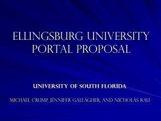 Ellingsburg University Portal proposal