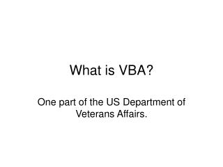 What is VBA?