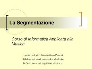 La Segmentazione