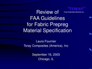 Review of FAA Guidelines for Fabric Prepreg Material Specification