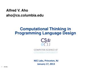 Computational Thinking in Programming Language Design