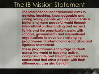 The IB Mission Statement