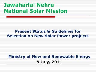 Jawaharlal Nehru National Solar Mission