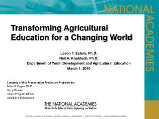 Transforming Agricultural Education for a Changing World