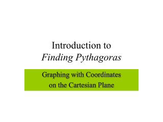 Introduction to Finding Pythagoras