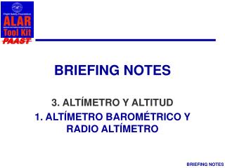 BRIEFING NOTES