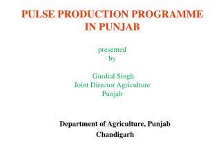 Department of Agriculture, Punjab Chandigarh