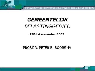 GEMEENTELIJK BELASTINGGEBIED