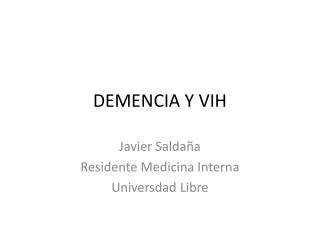 DEMENCIA Y VIH